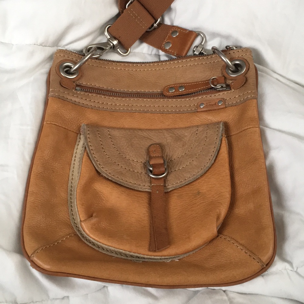 Fossil leather crossbody